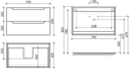 Тумба под раковину Sancos  Norma 2.0 NR2.080W белый глянец